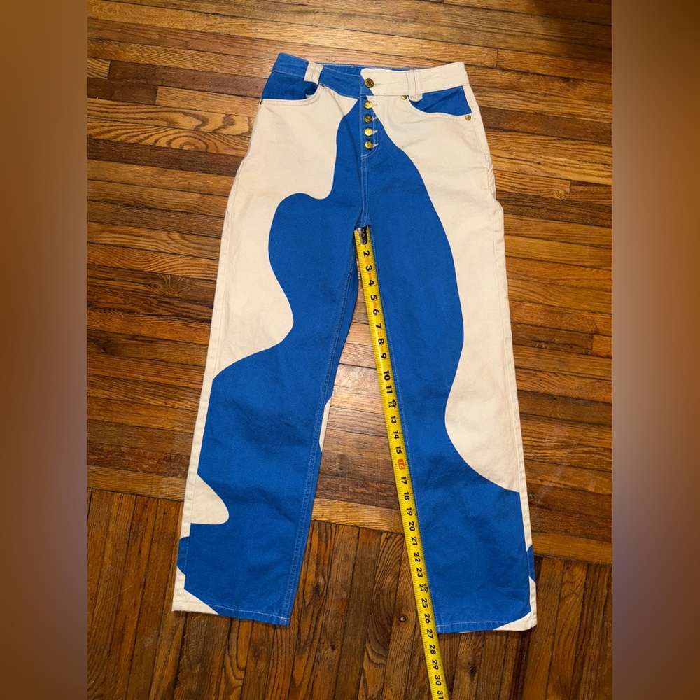 House of Sunny Blue and Cream Pants